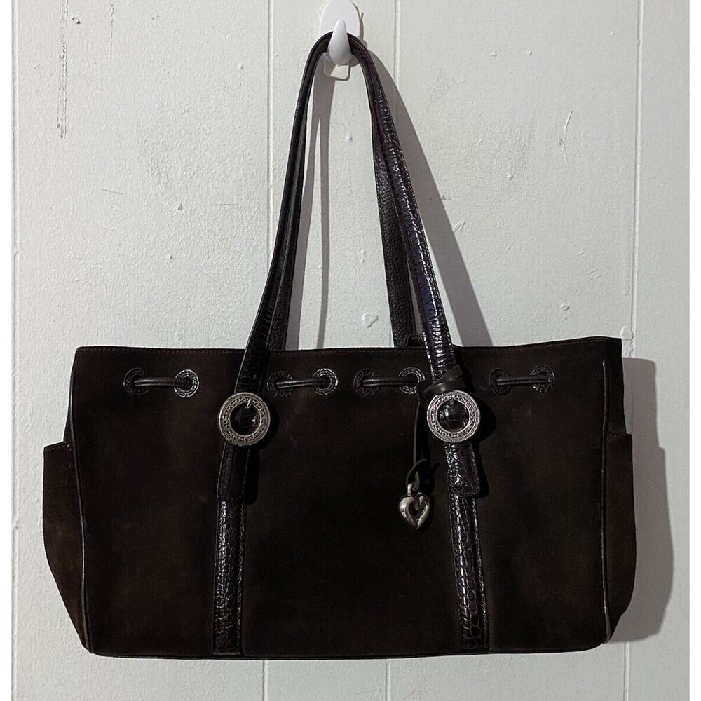 Brighton Brown Suede Leather Shoulder Bag